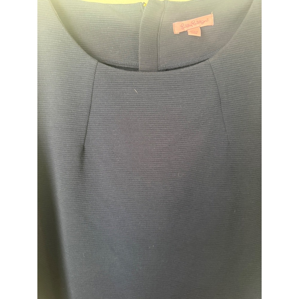 Lilly Pulitzer Navy Blue Charlene Knit Shift Dress 3/4 Sleeve XL - Picture 6 of 10